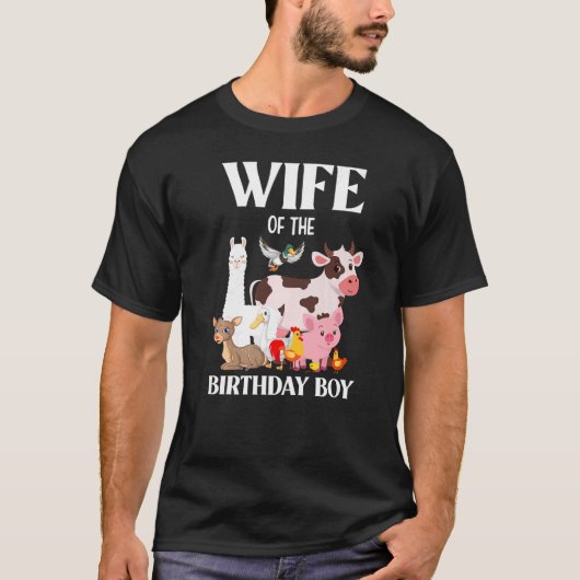 妻の誕生日ボーイファーム動物誕生日パー Tシャツ (正面)