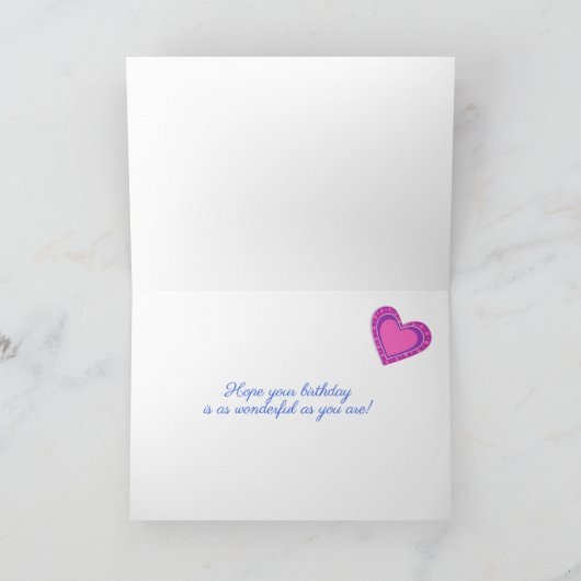 妻の誕生日ワードアートとロマンチックなハートカード シーズンカード (内部)