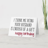 妻の誕生日、十分なギフトのおもしろい誕生日 カード (正面)