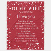 妻の贈り物|夫から妻への愛の手紙 フリースブランケット (正面)