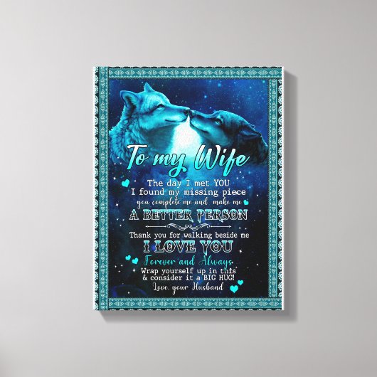 妻の贈り物 |私は永遠にあなたを愛している妻への手紙 キャンバスプリント (正面)