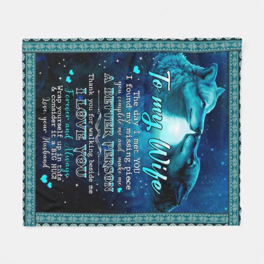 妻の贈り物 |私は永遠にあなたを愛している妻への手紙 フリースブランケット (正面(横))