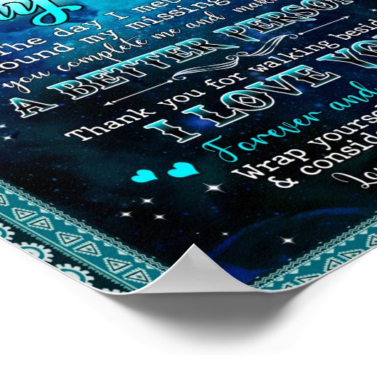 妻の贈り物 |私は永遠にあなたを愛している妻への手紙 ポスター (角)