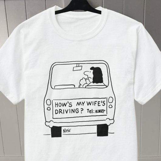 妻の運転は？Aおもしろいの漫画 Tシャツ