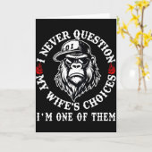 妻の選択を決して疑わない 面白い猿（背中） カード (黄色い花)