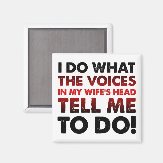 妻の頭の冷蔵庫用マグネットの声おもしろい マグネット (正面/裏面)