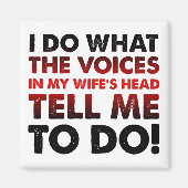 妻の頭の冷蔵庫用マグネットの声おもしろい マグネット (正面)