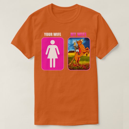 妻の馬に乗る馬乗り Tシャツ (デザイン正面)