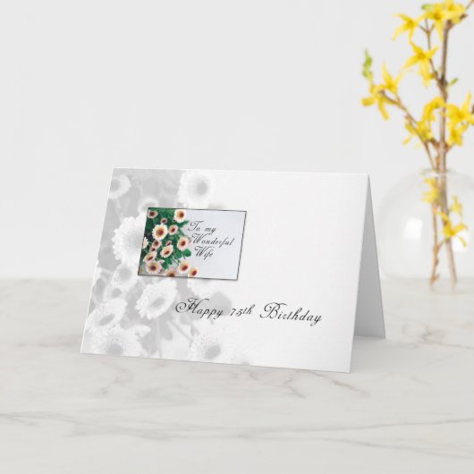 妻の75番目の誕生日の花 カード (黄色い花)