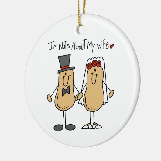 妻のTシャツとギフトについての要点 セラミックオーナメント (左)