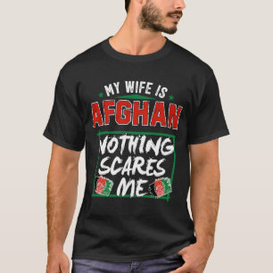 妻はアフガニスタン伝統ルーツ国旗 Tシャツ