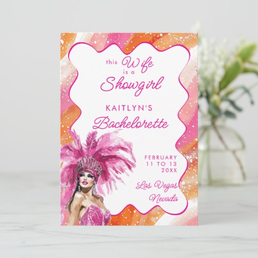 妻はショーガールピンクのバチェロレッテ旅行日程 招待状 (スタンド正面)