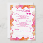 妻はショーガールピンクのバチェロレッテ旅行日程 招待状 (裏面)