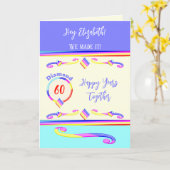 妻はダイヤモンド60周年紫を愛している カード (黄色い花)