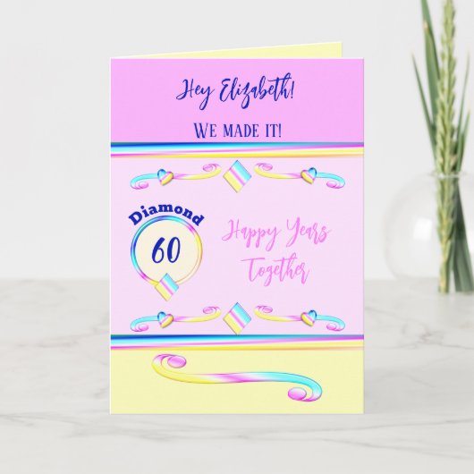 妻はダイヤモンド60周年記念ブルーを愛している カード (正面)