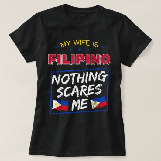 妻はフィリピン共和国ロ Tシャツ (デザイン正面)