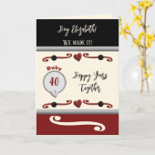 妻はルビー40周年記念ブラックを愛している カード (黄色い花)