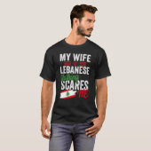 妻はレバノン伝統ルーツ国旗So Tシャツ (正面フル)
