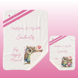 妻は可愛いフクロウのアニバーサリーギフトを愛する シェルパブランケット