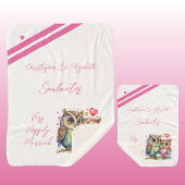 妻は可愛いフクロウのアニバーサリーギフトを愛する シェルパブランケット