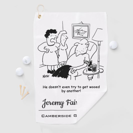 妻は夫が求婚しようとはしないと言う ゴルフタオル (インサイチュ)