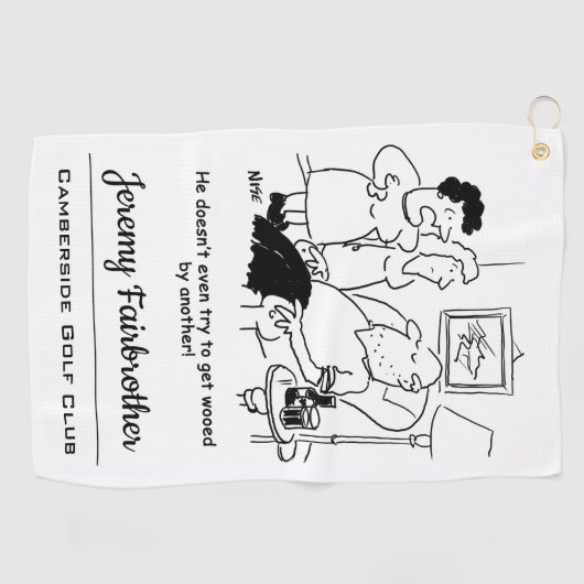 妻は夫が求婚しようとはしないと言う ゴルフタオル (横)