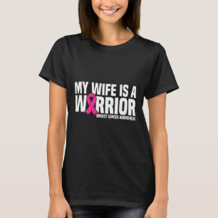妻は戦士ピンクリボン乳がん患者 Tシャツ