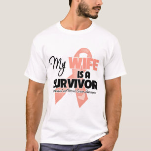 妻は生存者-子宮がん Tシャツ