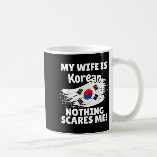 妻は韓国人です 楽しい韓国旗ギフト 夫用 コーヒーマグカップ (右)