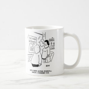 妻は、夫は下り坂になったと言う コーヒーマグカップ