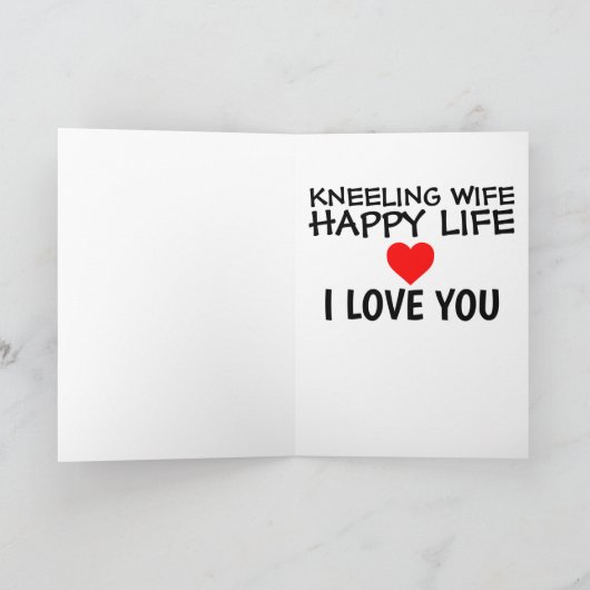 妻ひざまずく"私はあなたを愛する"気の利いたグリーティングカード カード (内部)