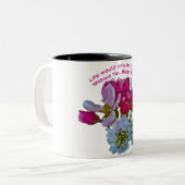 妻へのハッピーバースデー。 ツートーンマグカップ (正面左)