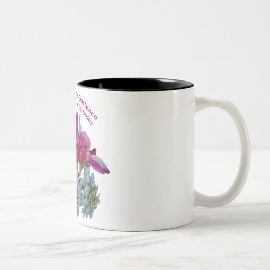 妻へのハッピーバースデー。 ツートーンマグカップ (右)