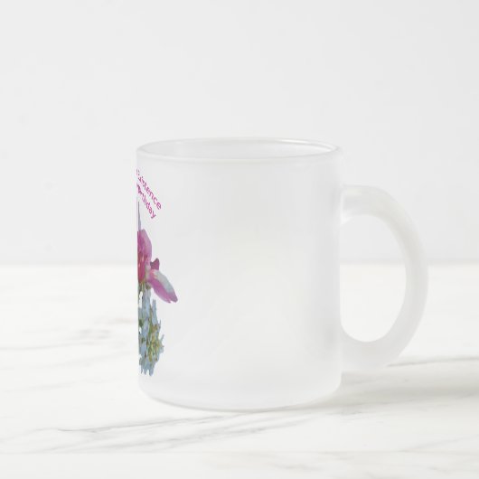 妻へのハッピーバースデー。 フロストグラスマグカップ (右)