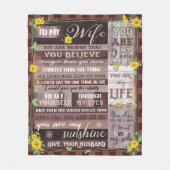 妻へのバレンタインデーの贈り物 フリースブランケット (正面)