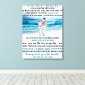 妻へのビーチギフト、妻の誕生日、カップルの愛 キャンバスプリント (インサイチュ (ウッドフロア))