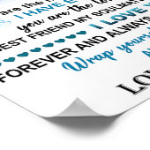 妻へのビーチギフト、妻の誕生日、カップルの愛 ポスター (角)