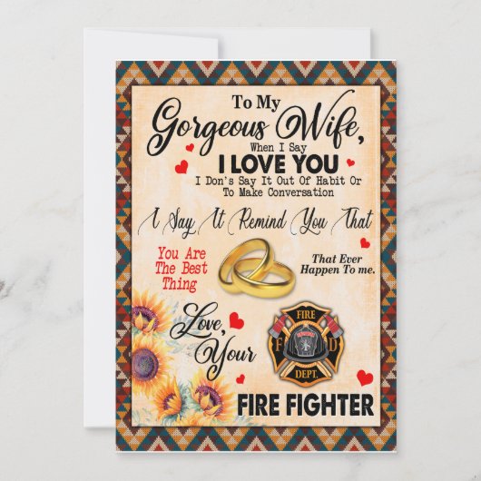 妻へのプレゼント | 夫から妻へのラブレター 招待状 (正面)