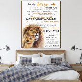 妻へのライオンギフト、愛の妻の誕生日ギフトアイディア キャンバスプリント (インサイチュ (寝室))