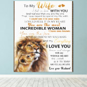 妻へのライオンギフト、愛の妻の誕生日ギフトアイディア キャンバスプリント (インサイチュ (ウッドフロア))