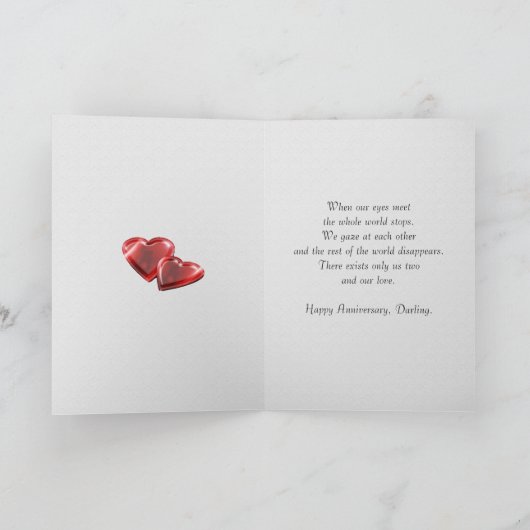 妻へのロマンチックな2周年結婚記念日 カード (内部)