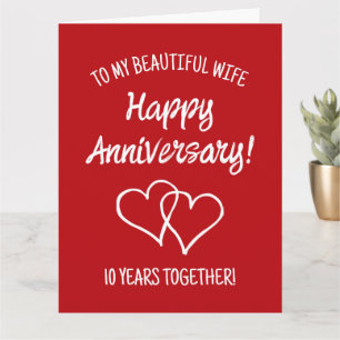 妻へのロマンティックな結婚記念日のグリーティングカード カード