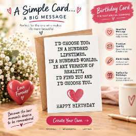 妻へのロマンティックな誕生日カード - 私ならあなたを選ぶ カード