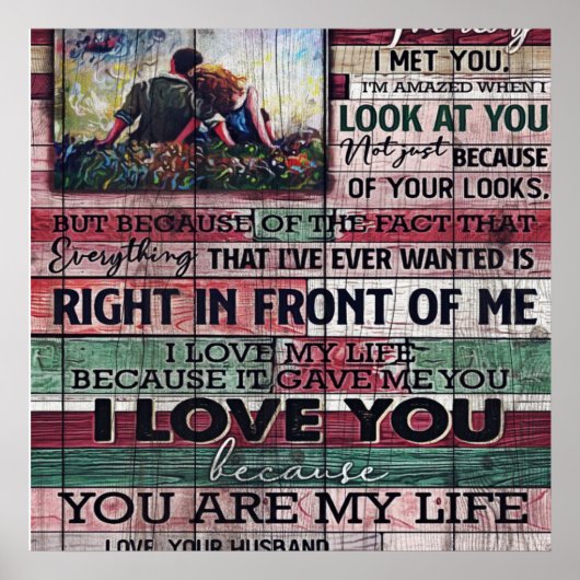 妻への夫の手紙 |愛引用文ギフト ポスター (正面)