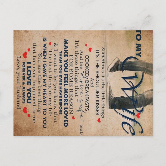 妻への愛の名言, 妻の誕生日, 結婚したカップル ポストカード (正面)