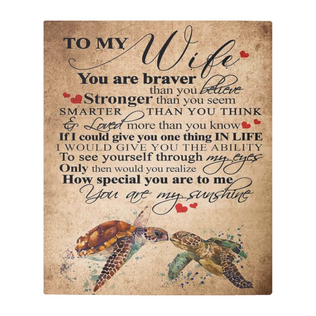 妻への愛引用文 |マッチングカップルギフト メタルプリント (正面)