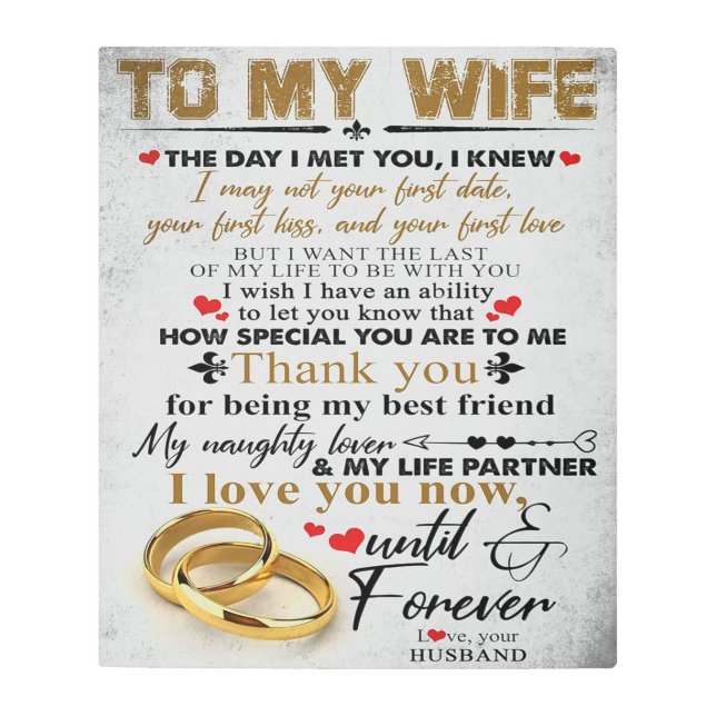 妻への愛引用文 |マッチングカップルギフト メタルプリント (正面)