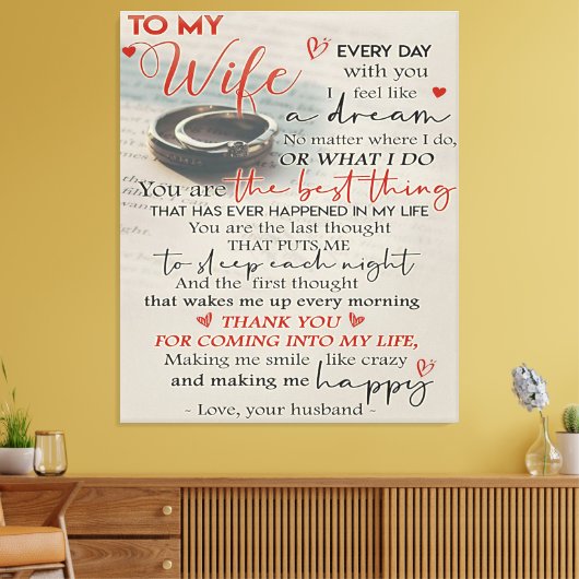 妻への愛引用文 |妻のトレンディープレゼント キャンバスプリント (インサイチュ (リビング))