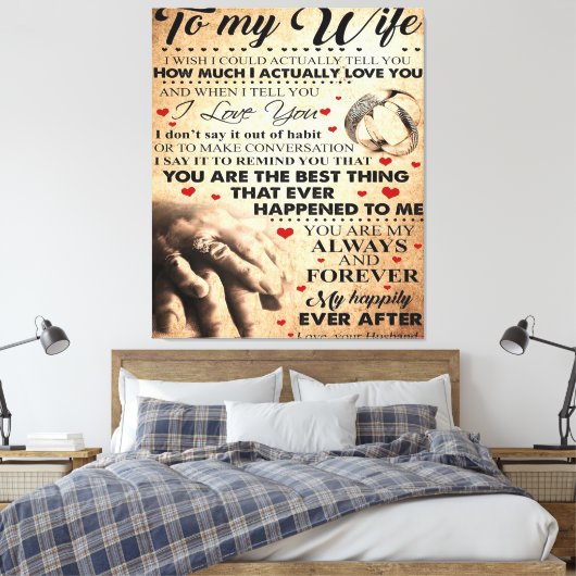 妻への愛引用文 最高の|完璧なギフト キャンバスプリント (インサイチュ (寝室))