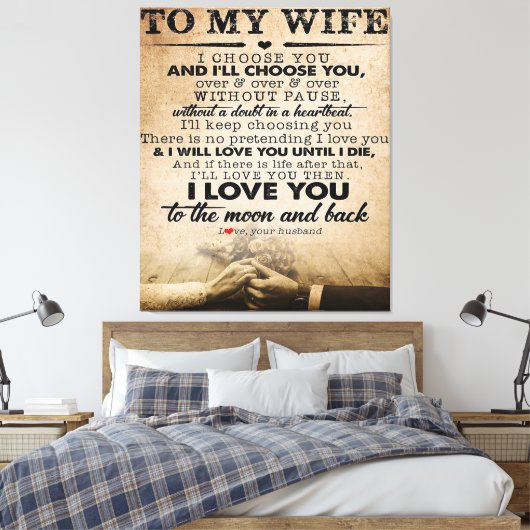 妻への愛引用文 最高の|完璧なギフト キャンバスプリント (インサイチュ (寝室))